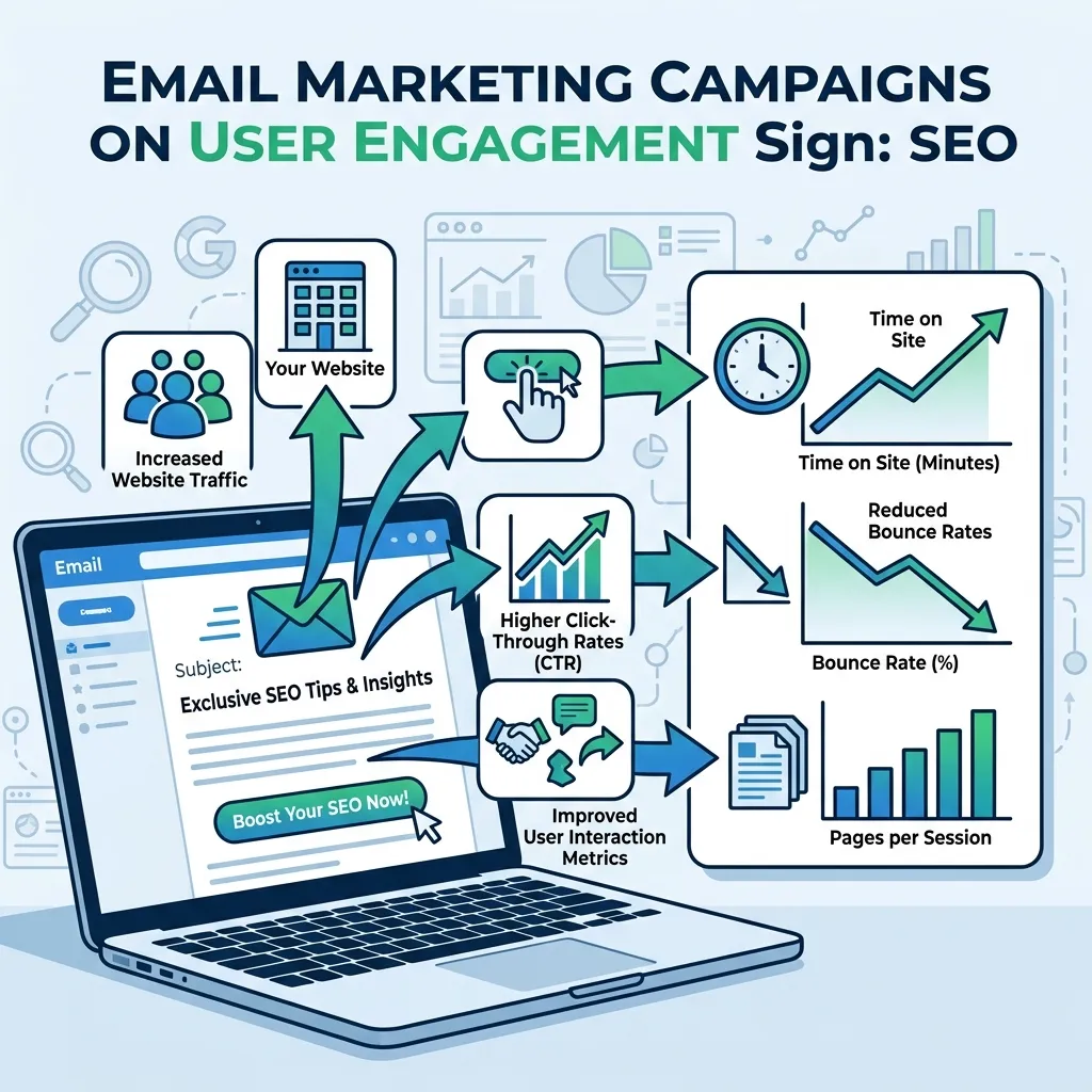 How do email campaigns improve user engagement signals for SEO