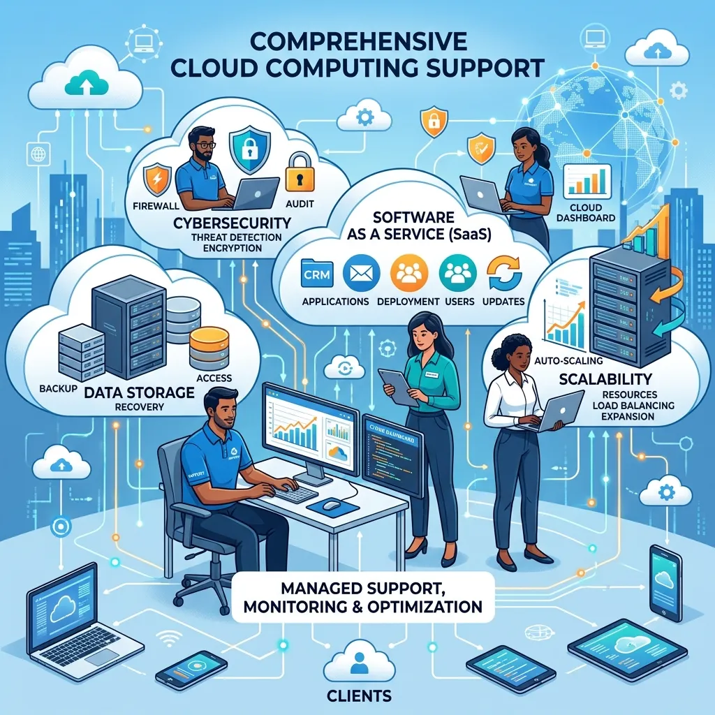 What does cloud computing support cover